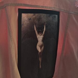 Pink Jacket with Artistic Back Design